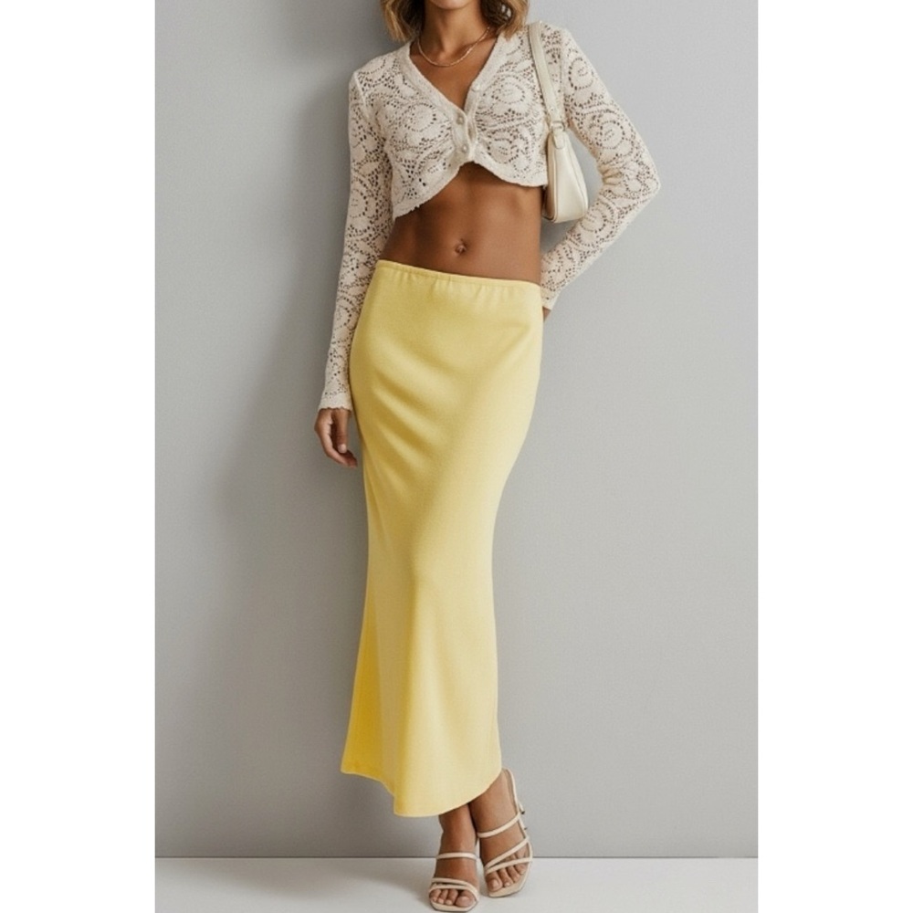 MUSIER PARIS Levant Jersey Skirt, Yellow, FR40/US8